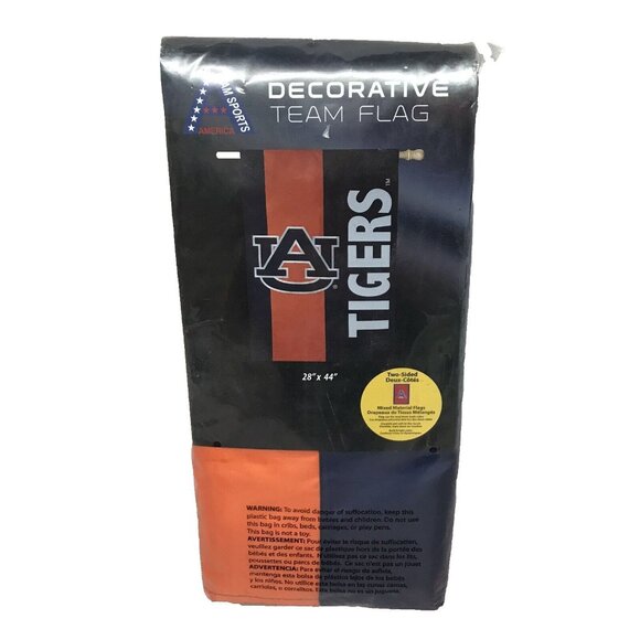 Auburn Tigers 28x44 Double Sided Applique House Flag Outdoor Football Large New - Picture 2 of 8